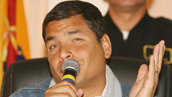 I'm jealous of Rafael Correa's microphone. Aren't you?